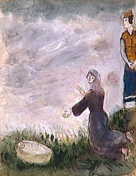 Moïse est sauvé de l’eau par la fille de Pharaon contemporain Marc Chagall Peintures à l'huile